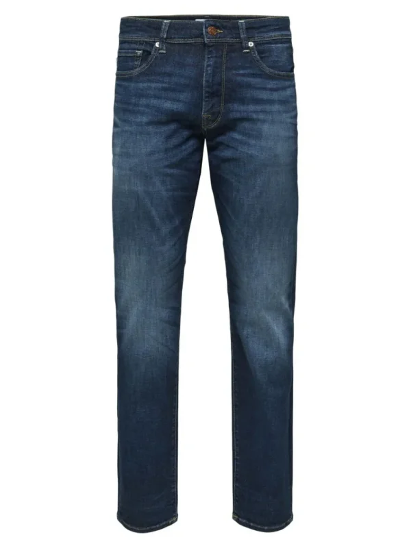 Jeans>SELECTED DARK WASH STRAIGHT FIT JEANS Blue