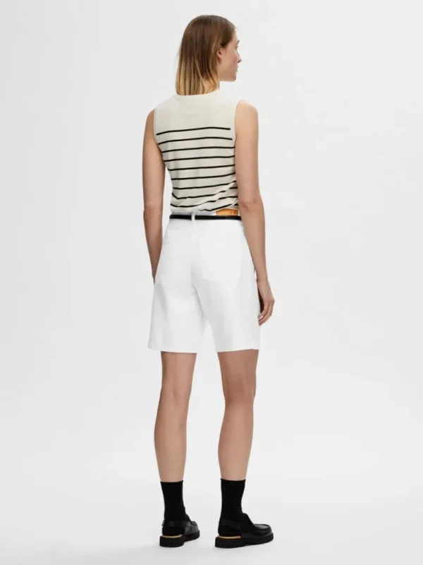 Shorts>SELECTED DENIM BERMUDA SHORTS White
