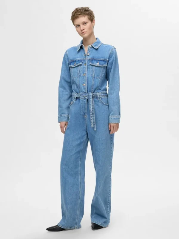 Kjoler>SELECTED DENIM BUKSEDRAGT Blue