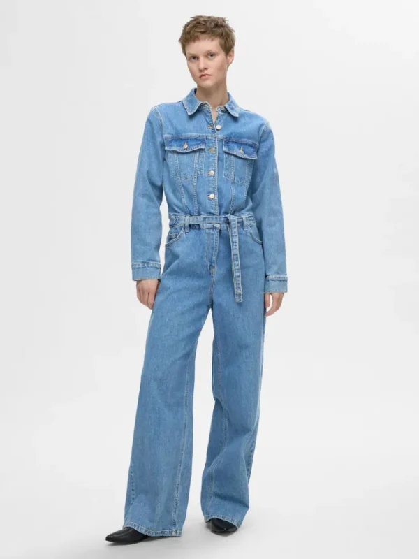 Kjoler>SELECTED DENIM BUKSEDRAGT Blue