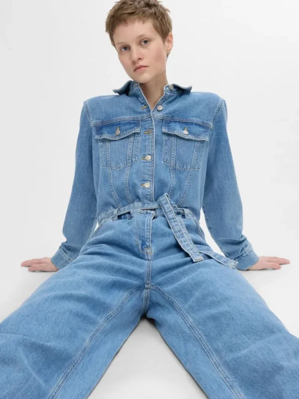 Kjoler>SELECTED DENIM BUKSEDRAGT Blue