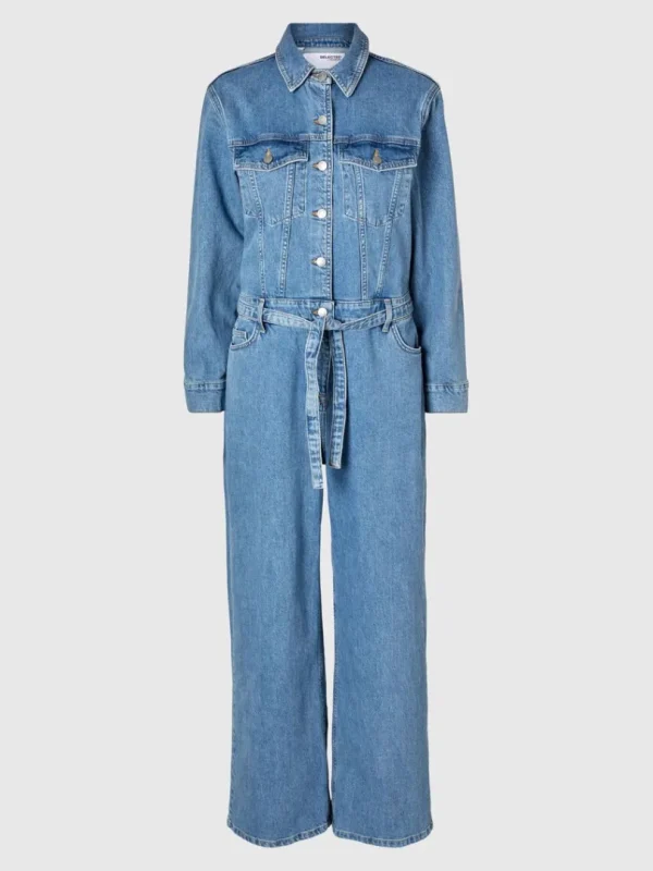 Kjoler>SELECTED DENIM BUKSEDRAGT Blue