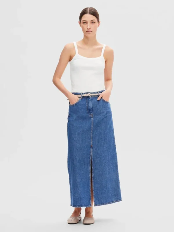 Nederdele>SELECTED DENIM MAXINEDERDEL Blue