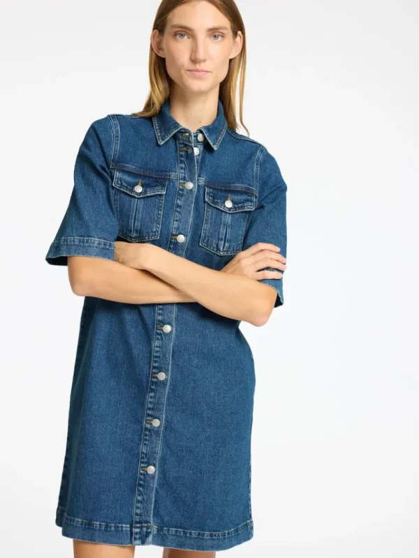 Kjoler>SELECTED DENIM MIDIKJOLE Blue