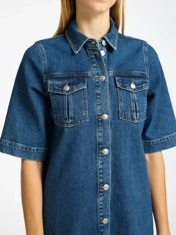 Kjoler>SELECTED DENIM MIDIKJOLE Blue