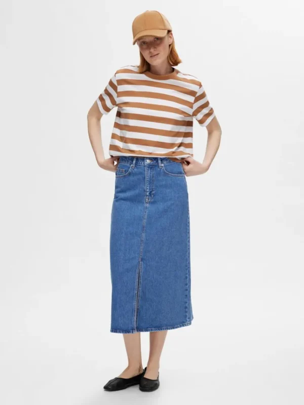 Nederdele>SELECTED DENIM MIDINEDERDEL Blue