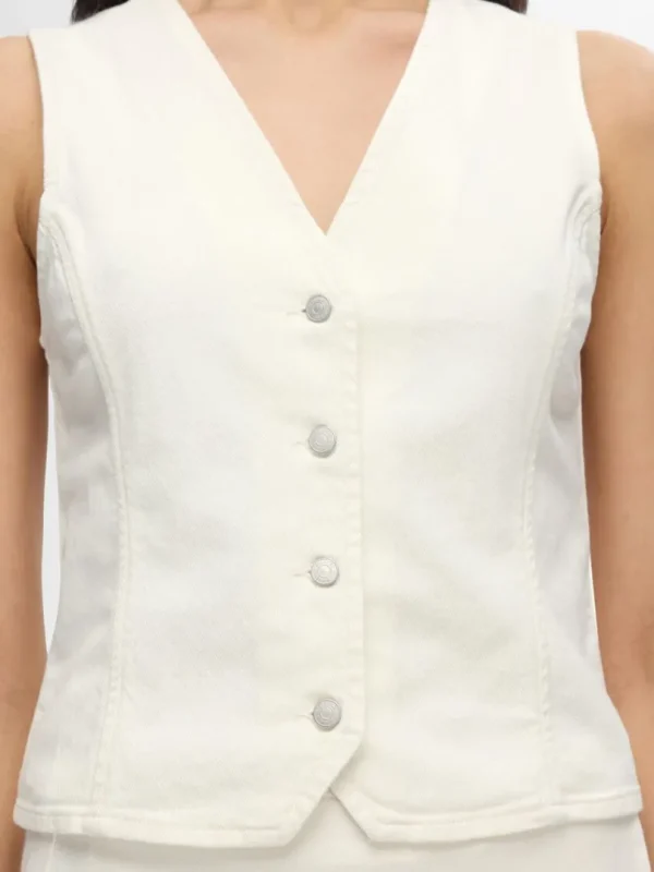 Toppe Og Bluser>SELECTED DENIM VEST White
