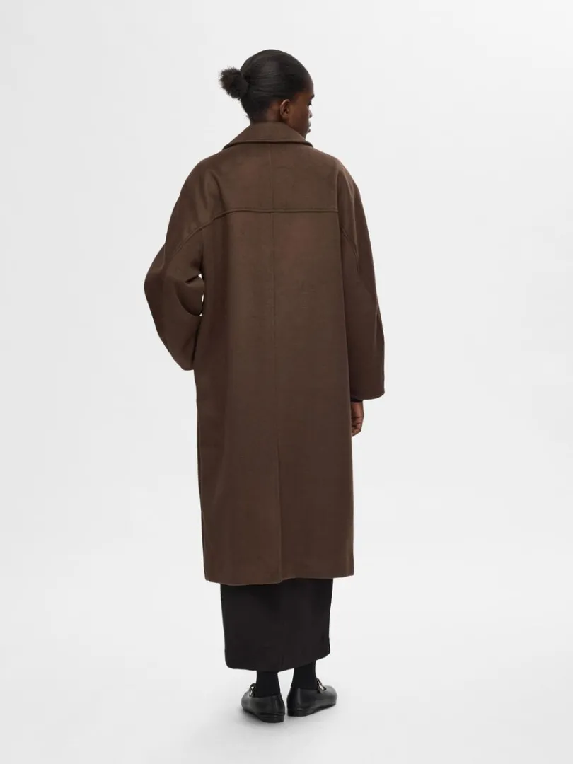 dobbeltradet_frakke_4.webp Overtøj>SELECTED DOBBELTRADET FRAKKE Brown