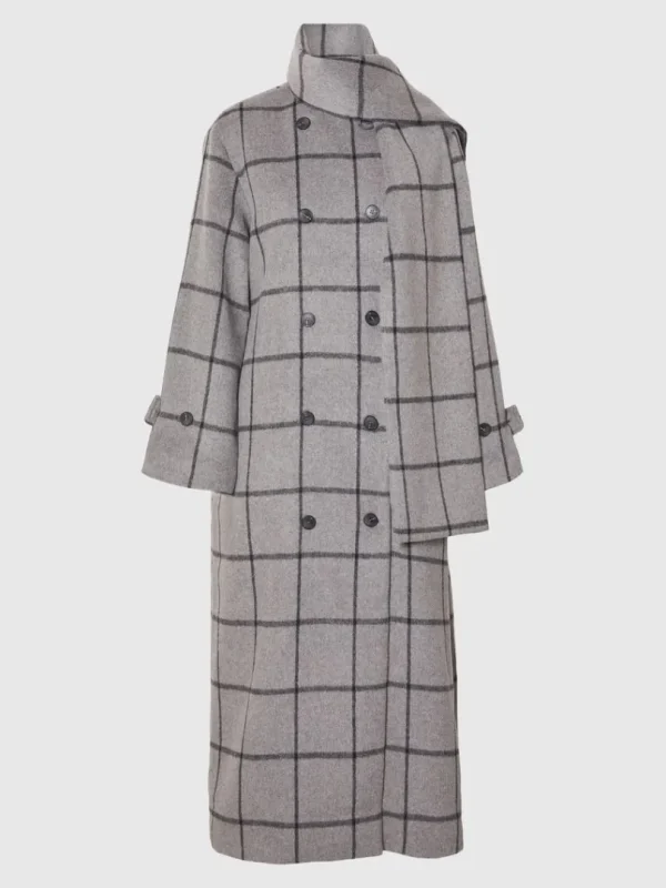 Overtøj>SELECTED DOBBELTRADET FRAKKE Grey