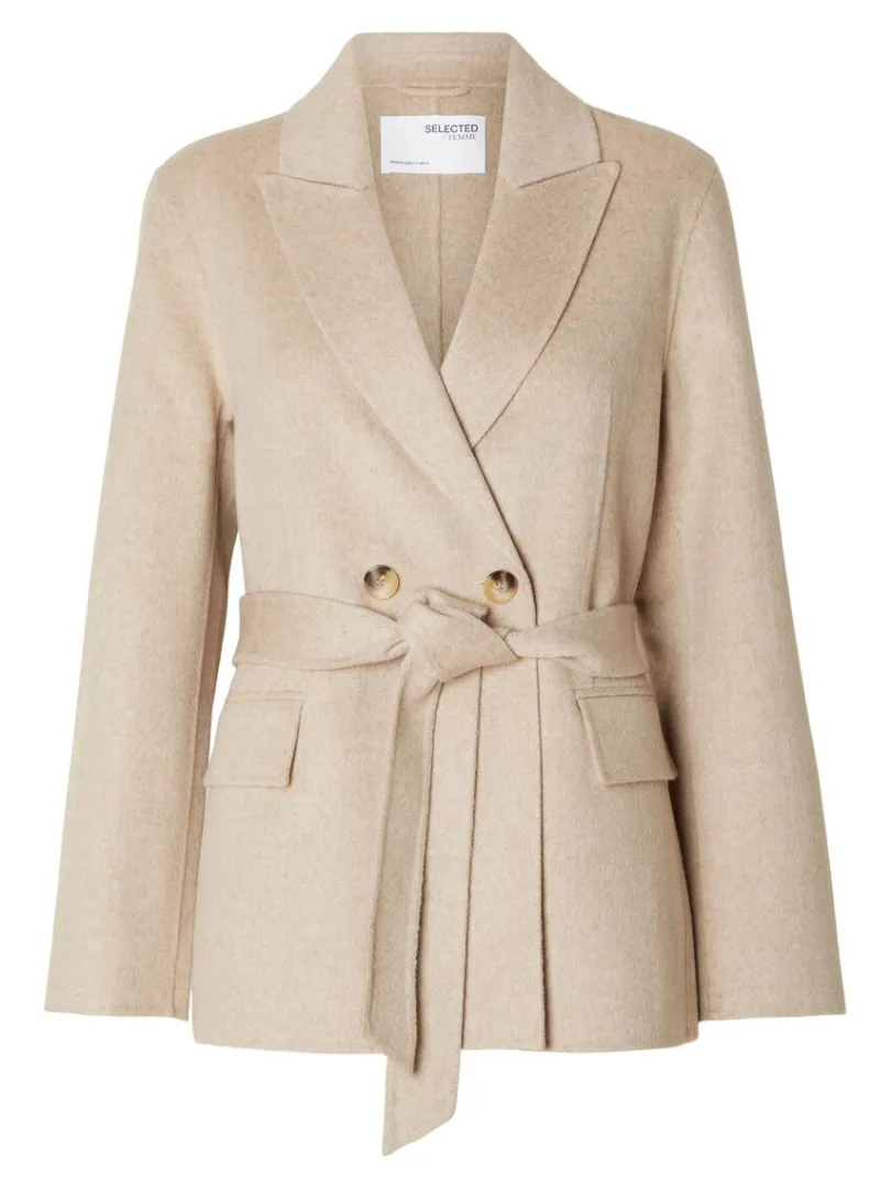 dobbeltradet_jakke_5.webp Overtøj>SELECTED DOBBELTRADET JAKKE Beige