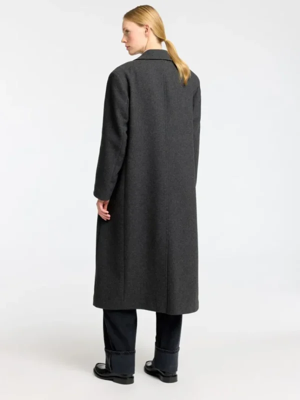 Overtøj>SELECTED DOBBELTRADET LANG FRAKKE Grey