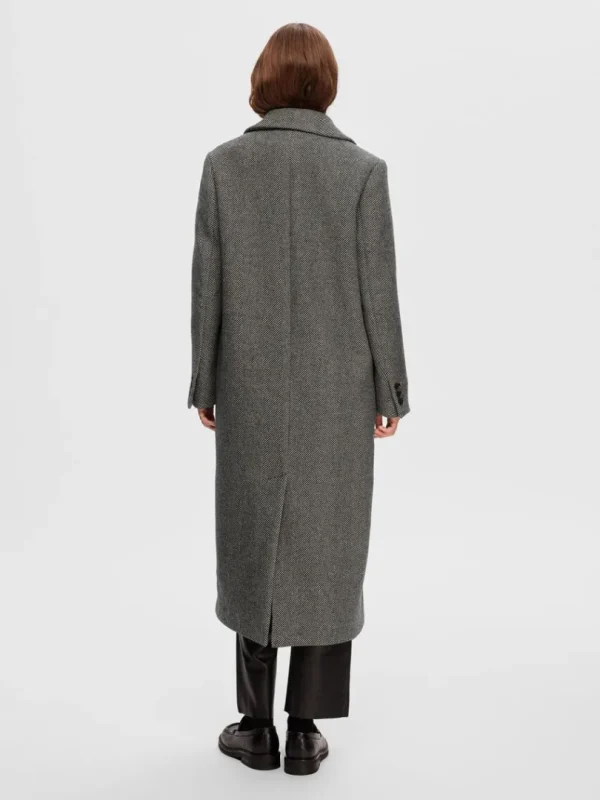 Overtøj>SELECTED DOBBELTRADET SILDEBEN FRAKKE Grey