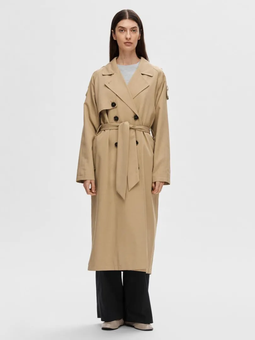 dobbeltradet_trenchcoat_0-1.webp Overtøj>SELECTED DOBBELTRADET TRENCHCOAT Brown