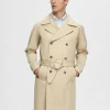Overtøj>SELECTED DOBBELTRADET TRENCHCOAT Beige
