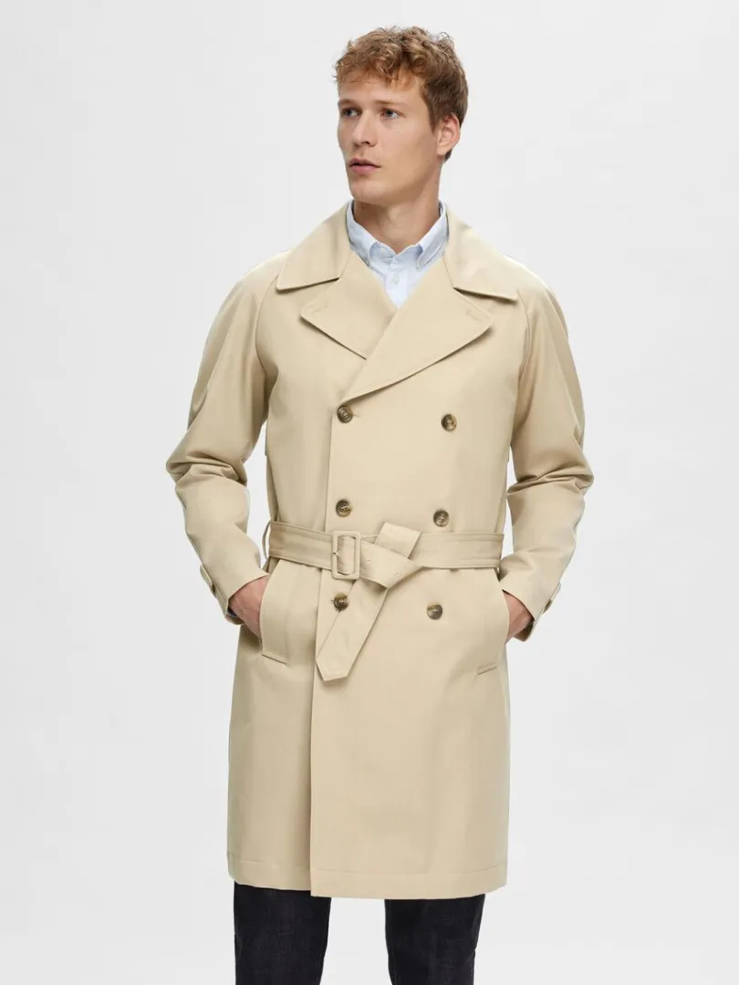 dobbeltradet_trenchcoat_0-3.webp Overtøj>SELECTED DOBBELTRADET TRENCHCOAT Beige
