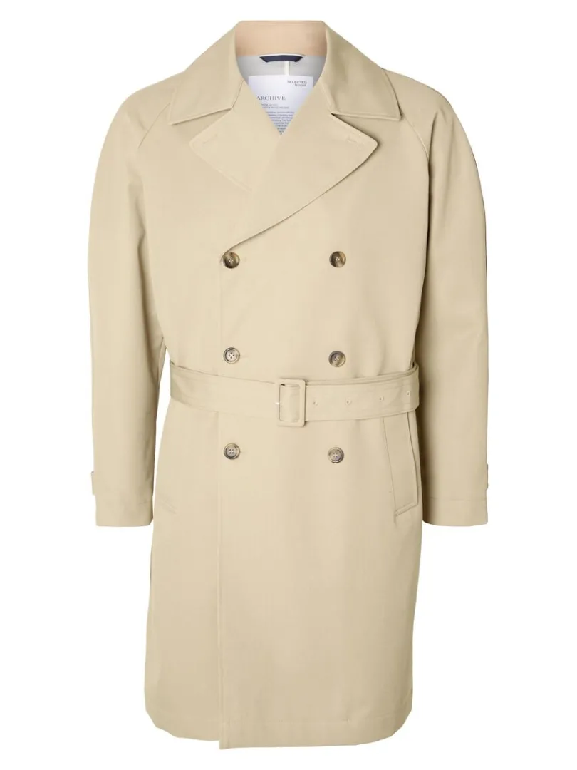 dobbeltradet_trenchcoat_4-3.webp Overtøj>SELECTED DOBBELTRADET TRENCHCOAT Beige