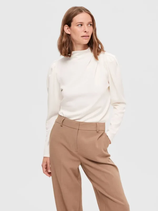 Toppe Og Bluser>SELECTED DRAPERET TOP White