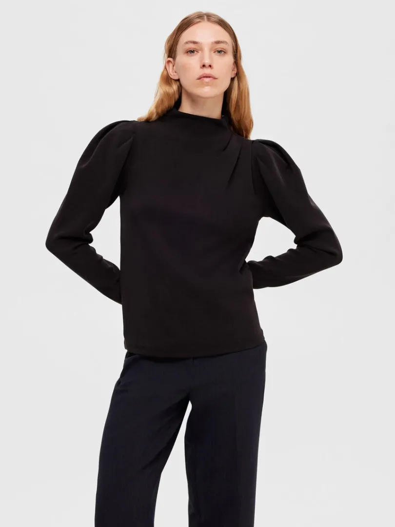 draperet_top_2-1.webp Toppe Og Bluser>SELECTED DRAPERET TOP Black