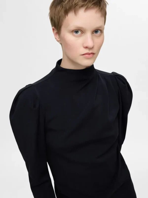 Toppe Og Bluser>SELECTED DRAPERET TOP Blue