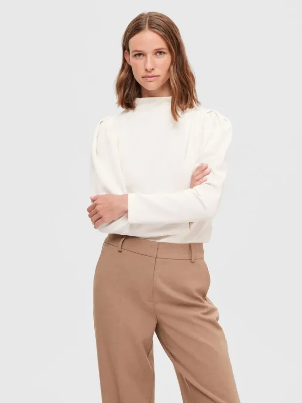 Toppe Og Bluser>SELECTED DRAPERET TOP White