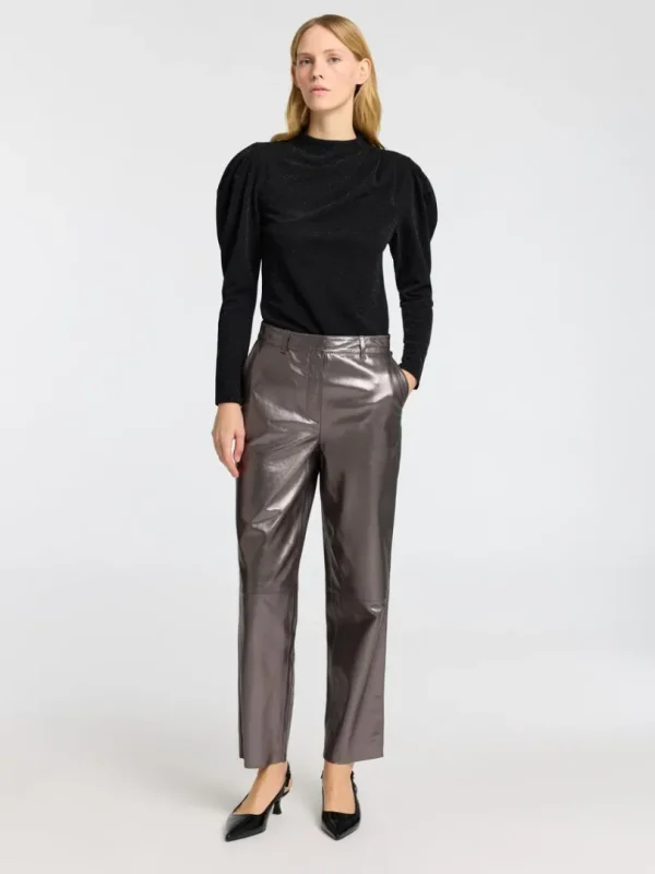 Toppe Og Bluser>SELECTED DRAPERET TOP MED LANGE ÆRMER Black