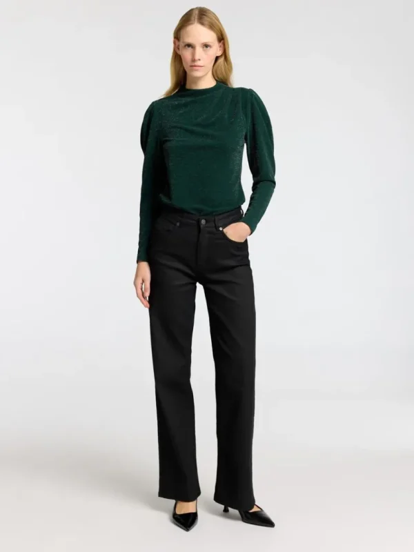 Toppe Og Bluser>SELECTED DRAPERET TOP MED LANGE ÆRMER Green
