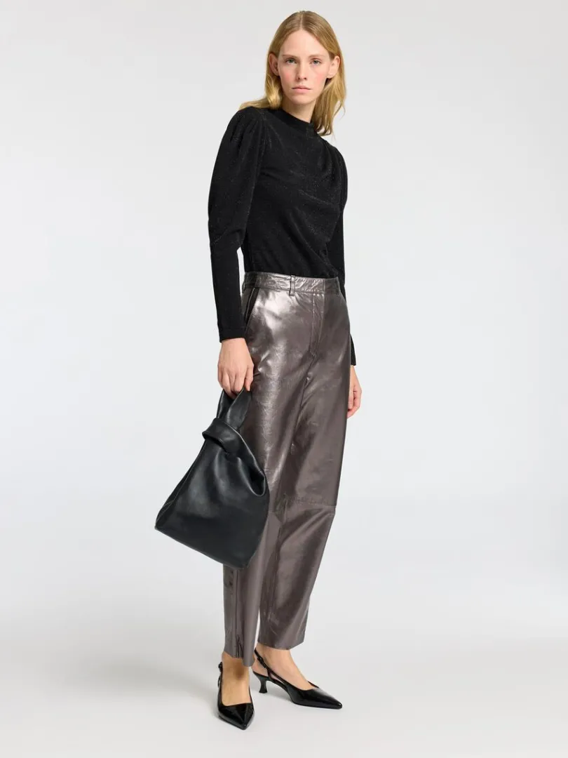 draperet_top_med_lange_rm_2-1.webp Toppe Og Bluser>SELECTED DRAPERET TOP MED LANGE ÆRMER Black