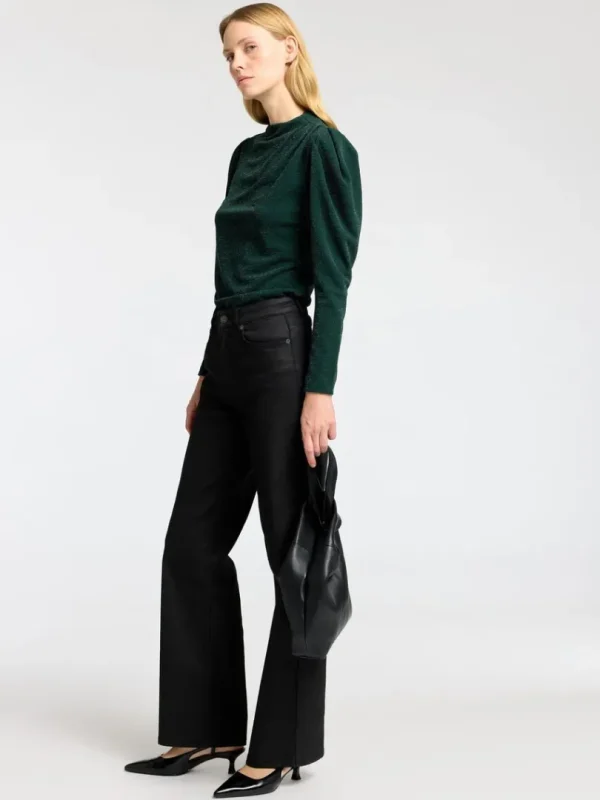 Toppe Og Bluser>SELECTED DRAPERET TOP MED LANGE ÆRMER Green