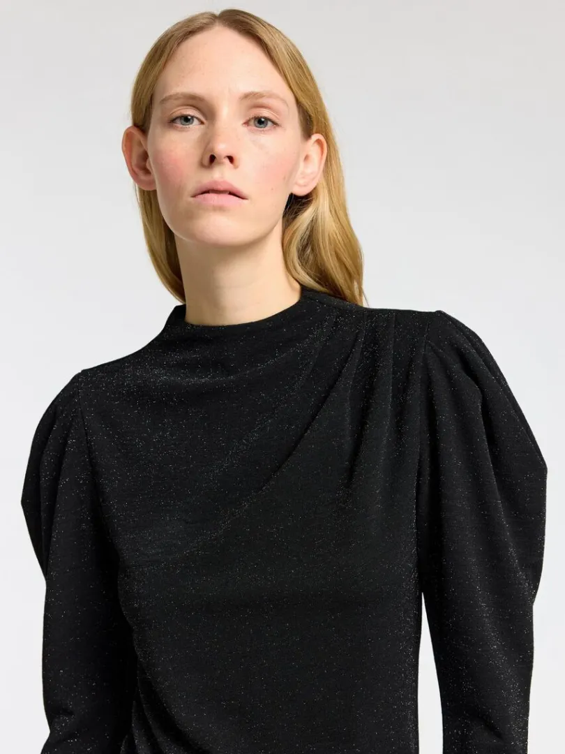 draperet_top_med_lange_rm_3-1.webp Toppe Og Bluser>SELECTED DRAPERET TOP MED LANGE ÆRMER Black