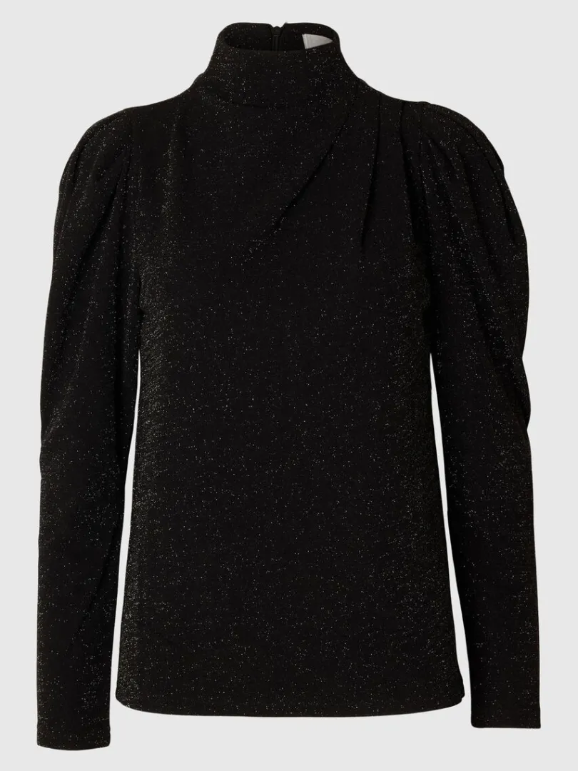 draperet_top_med_lange_rm_5-1.webp Toppe Og Bluser>SELECTED DRAPERET TOP MED LANGE ÆRMER Black