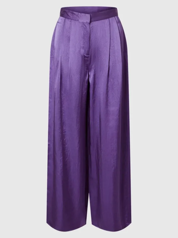 Bukser>SELECTED EKSTRA BREDE SATINBUKSER Purple