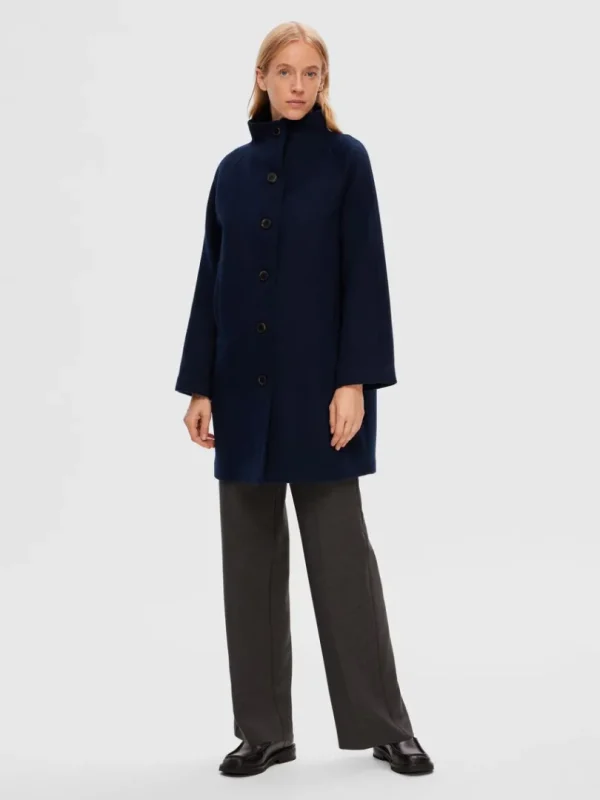 Overtøj>SELECTED ELEGANT FRAKKE Blue