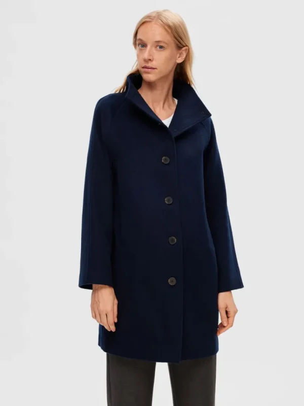 Overtøj>SELECTED ELEGANT FRAKKE Blue