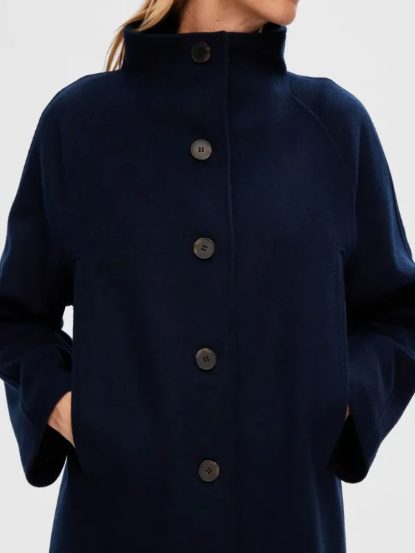 Overtøj>SELECTED ELEGANT FRAKKE Blue