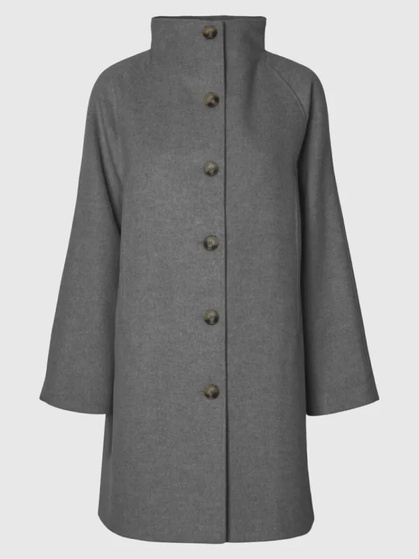 Overtøj>SELECTED ELEGANT FRAKKE Grey