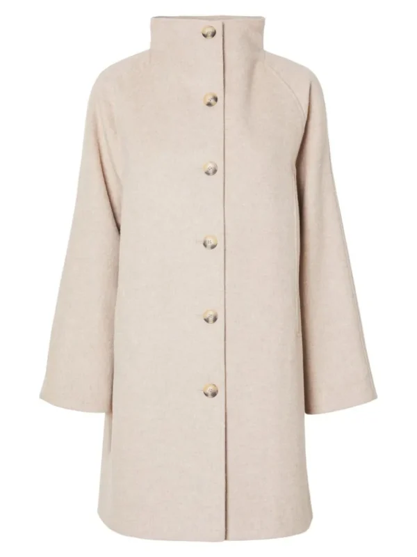 Overtøj>SELECTED ELEGANT FRAKKE Beige
