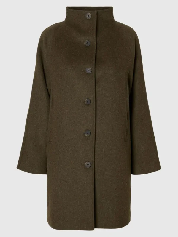 Overtøj>SELECTED ELEGANT FRAKKE Green