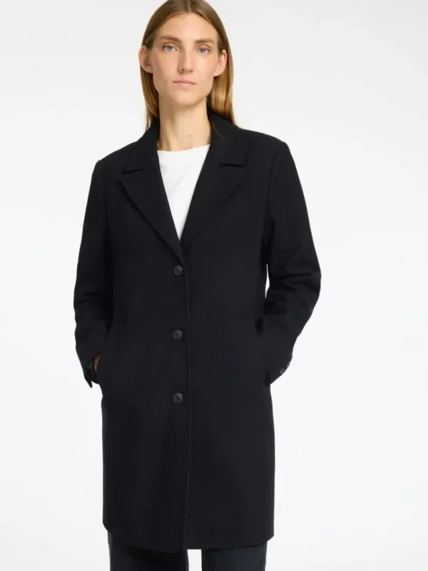 Overtøj>SELECTED ENKELTRADET FRAKKE Black