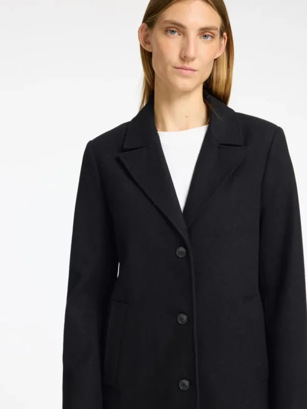 Overtøj>SELECTED ENKELTRADET FRAKKE Black