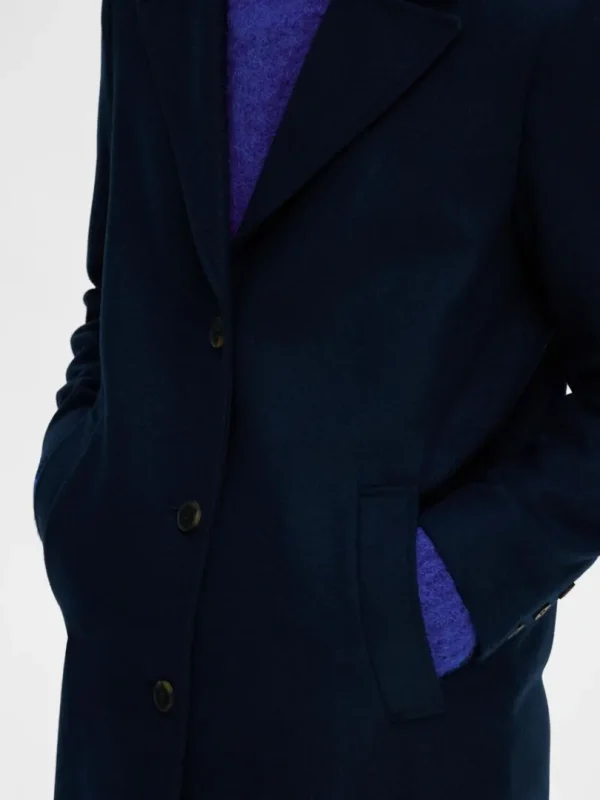 Overtøj>SELECTED ENKELTRADET FRAKKE Blue