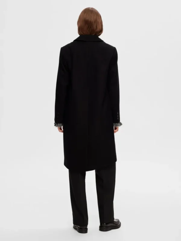 Overtøj>SELECTED ENKELTRADET FRAKKE Black