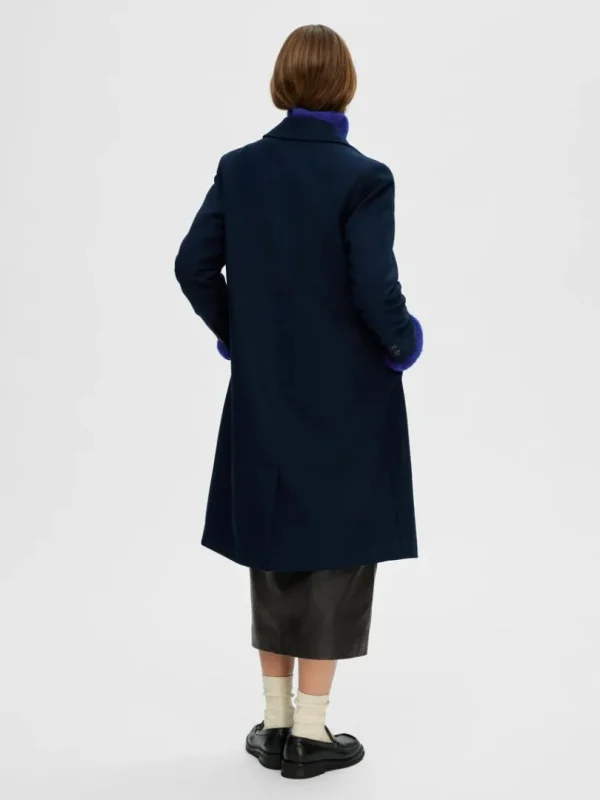 Overtøj>SELECTED ENKELTRADET FRAKKE Blue