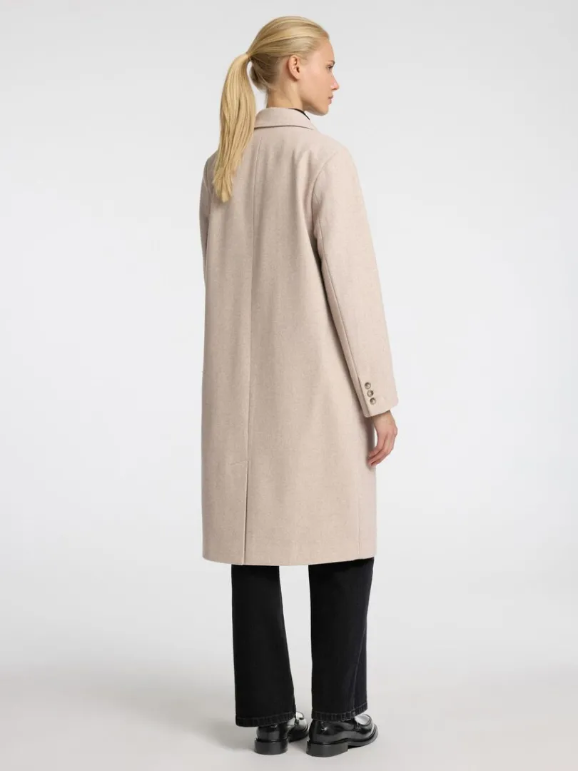 enkeltradet_frakke_4.webp Overtøj>SELECTED ENKELTRADET FRAKKE Beige