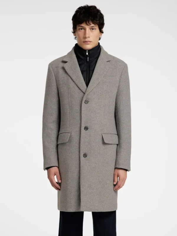 Overtøj>SELECTED ENKELTRADET 2-I-1 FRAKKE Grey