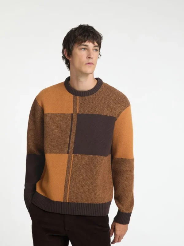 Strik>SELECTED FARVEBLOK SWEATER MED RUND HALS Coloured