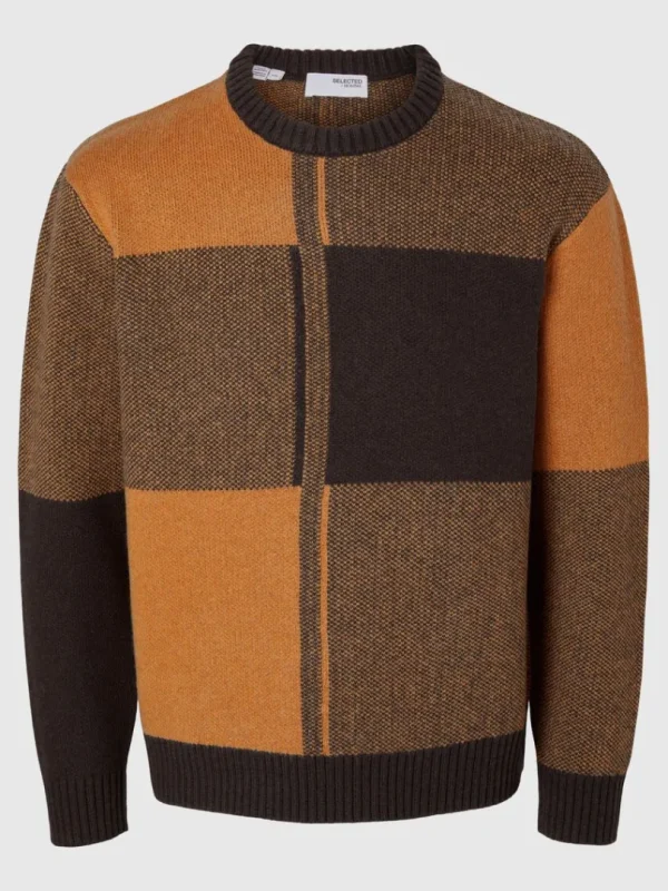 Strik>SELECTED FARVEBLOK SWEATER MED RUND HALS Coloured