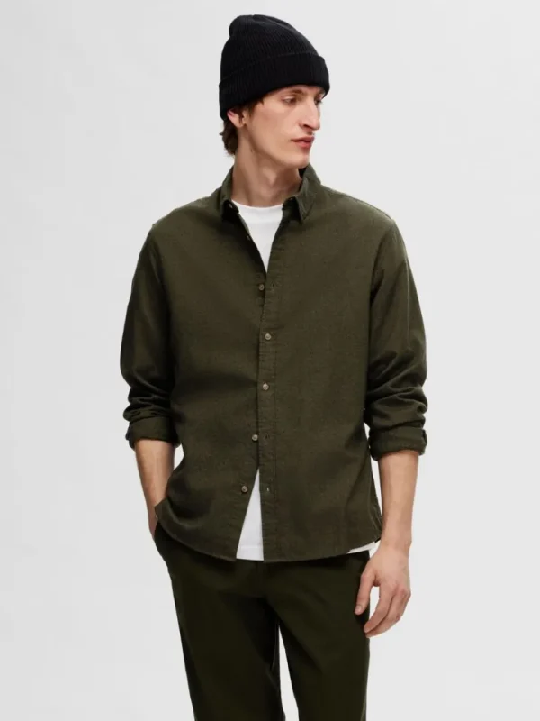 Skjorter>SELECTED FLANNEL OVERSHIRT Green