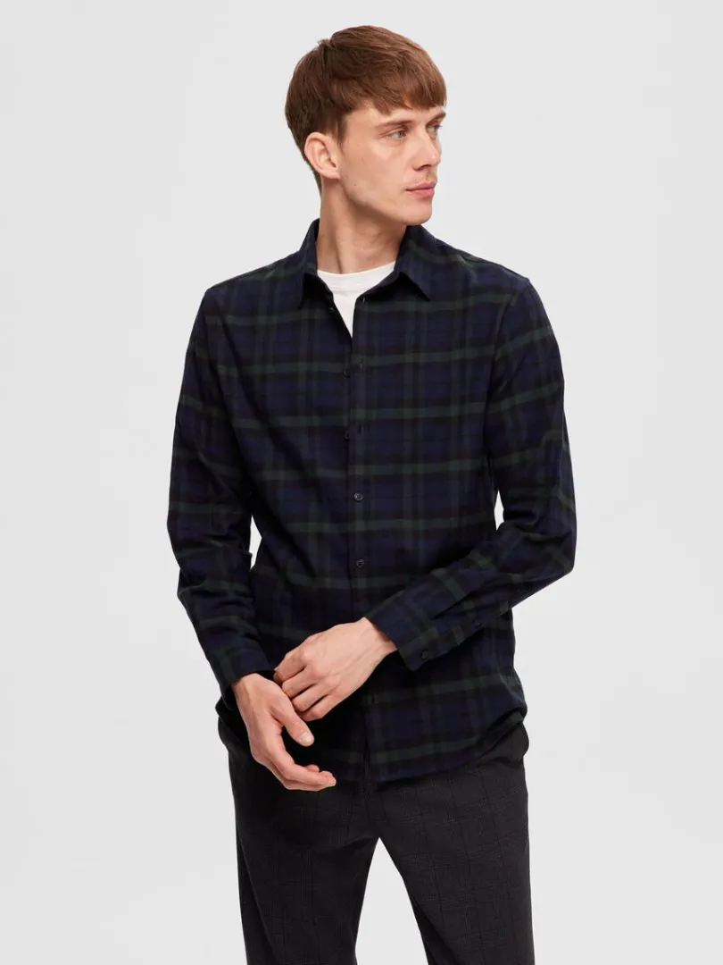 flannel_overshirt_0-10.webp Skjorter>SELECTED FLANNEL OVERSHIRT Blue