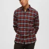 Skjorter>SELECTED FLANNEL OVERSHIRT Orange
