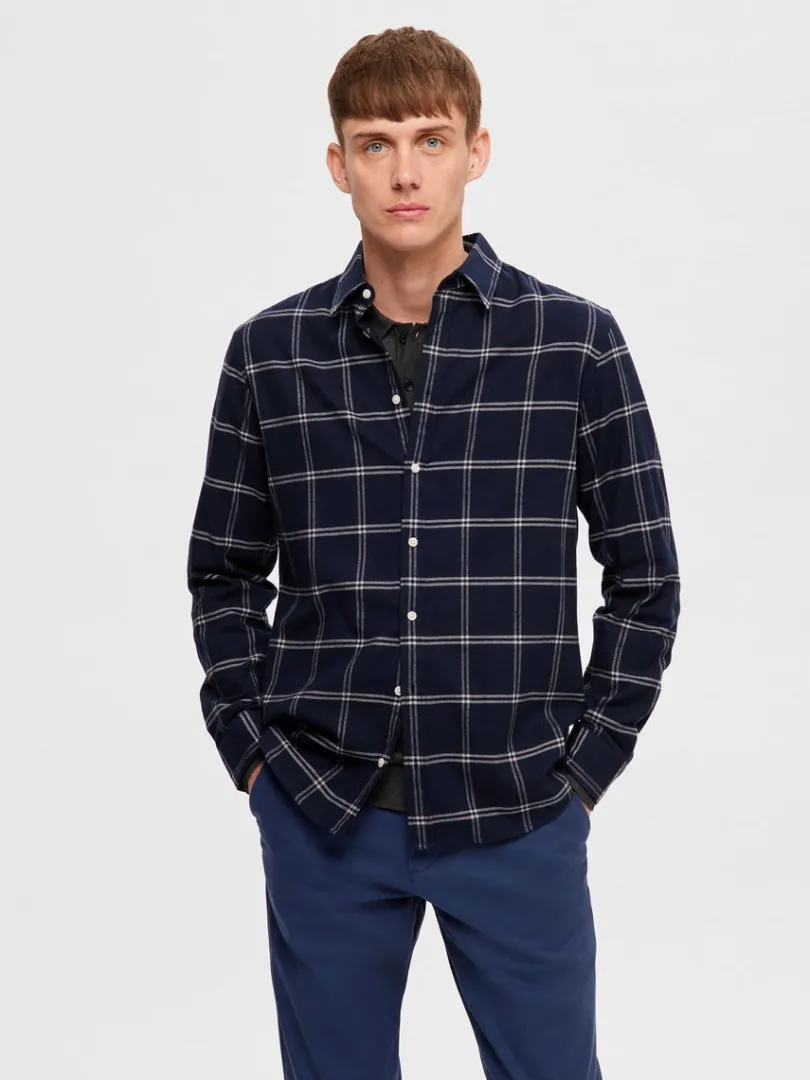 flannel_overshirt_0-3.webp Skjorter>SELECTED FLANNEL OVERSHIRT Blue